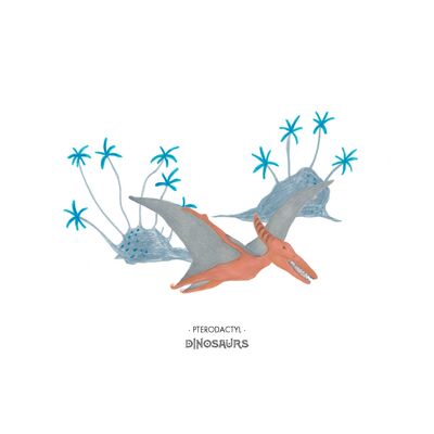 A5-Druck „Pterodaktylus“ Dinosaurier