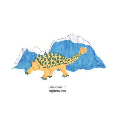 Imprimer A5 Dinosaures "Ankylosaure"