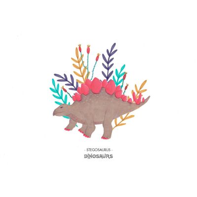 Lámina A5 Dinosaurios "Stegosaurus"