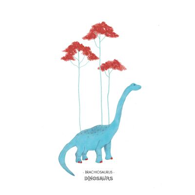 A5 Print Dinosaures « Brachiosaure »