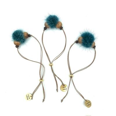 bracelet durable perle moelleuse turquoise - taille unique - fabriqué à partir d'un collier existant du Népal