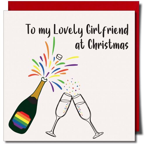 To My Lovely Girlfriend at Christmas. Lgbtq+ Xmas Card.