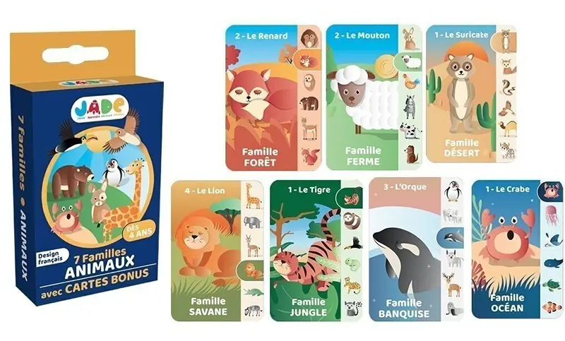 J.A.D.E - Jeu de 7 Familles sur Le Theme des Civilisations - Jeu de Cartes - 142122-54 Cartes - Multicolore - Papier Cartonné - Design Français - Puzzle Enfant - Jade