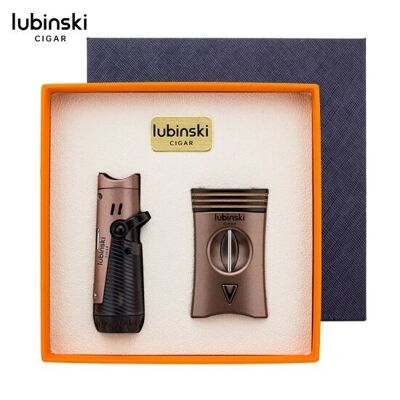 Lubinski Set Feuerzeug und Cutter YJA-80020 Bronze