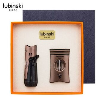 Lubinski Set Briquet et cutter YJA-80020 Bronze 1