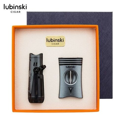 Lubinski Set Lighter and cutter YJA-80020 Black