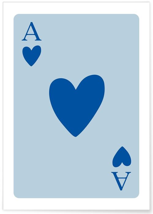 Affiche As de coeur bleu