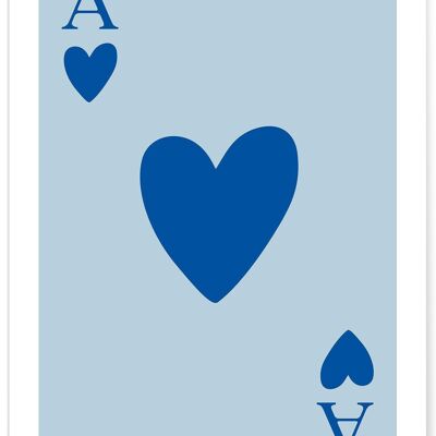 Blaues Herz-Ass-Poster