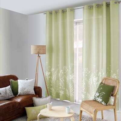 HERBIER curtain printed LIME GREEN 135 x 240 cm