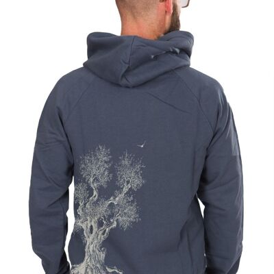 Sweat à capuche bio Fairwear unisexe bleu foncé olivier