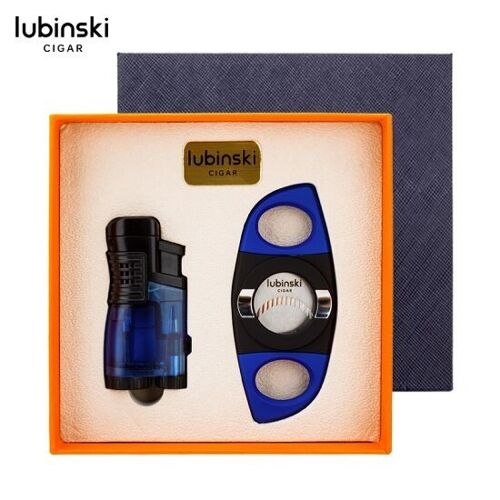 Lubinski Set Lighter and cutter YJA-80014 blue