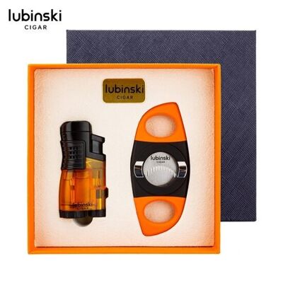 Lubinski Set Briquet et cutter YJA-80014 Orange