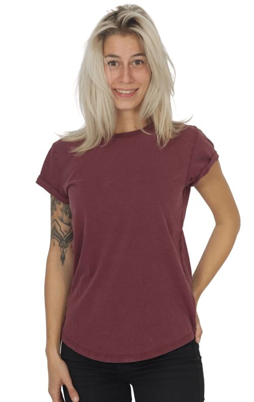 Fairwear Organic Basic Shirt Women Stone Washed Red