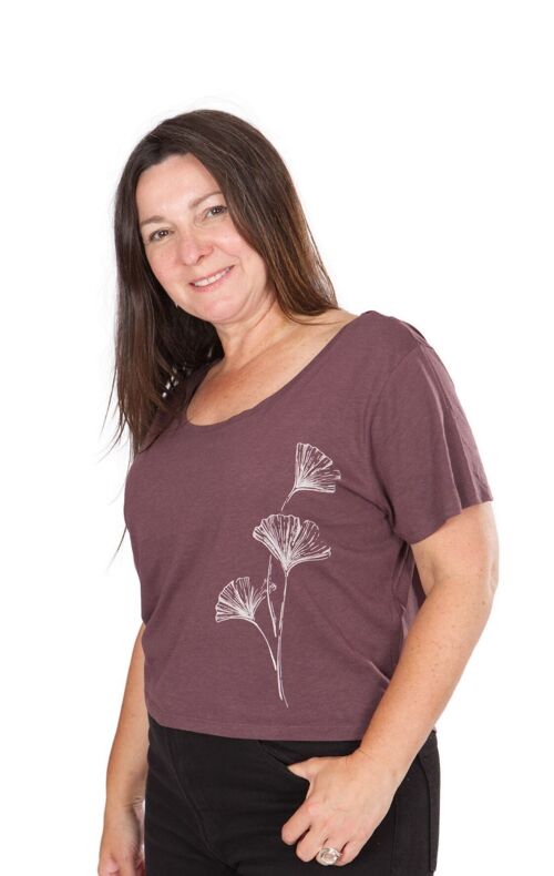 Fairwear Ecovero Shirt Women Mulberry Lila Ginkgo