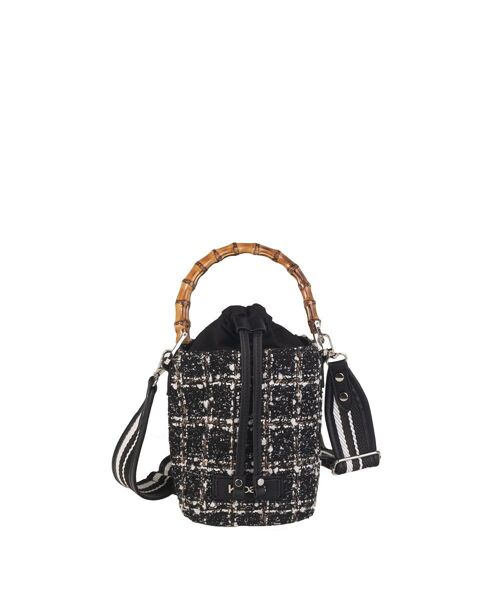 BOLSO CUBO TWEED NEGRO