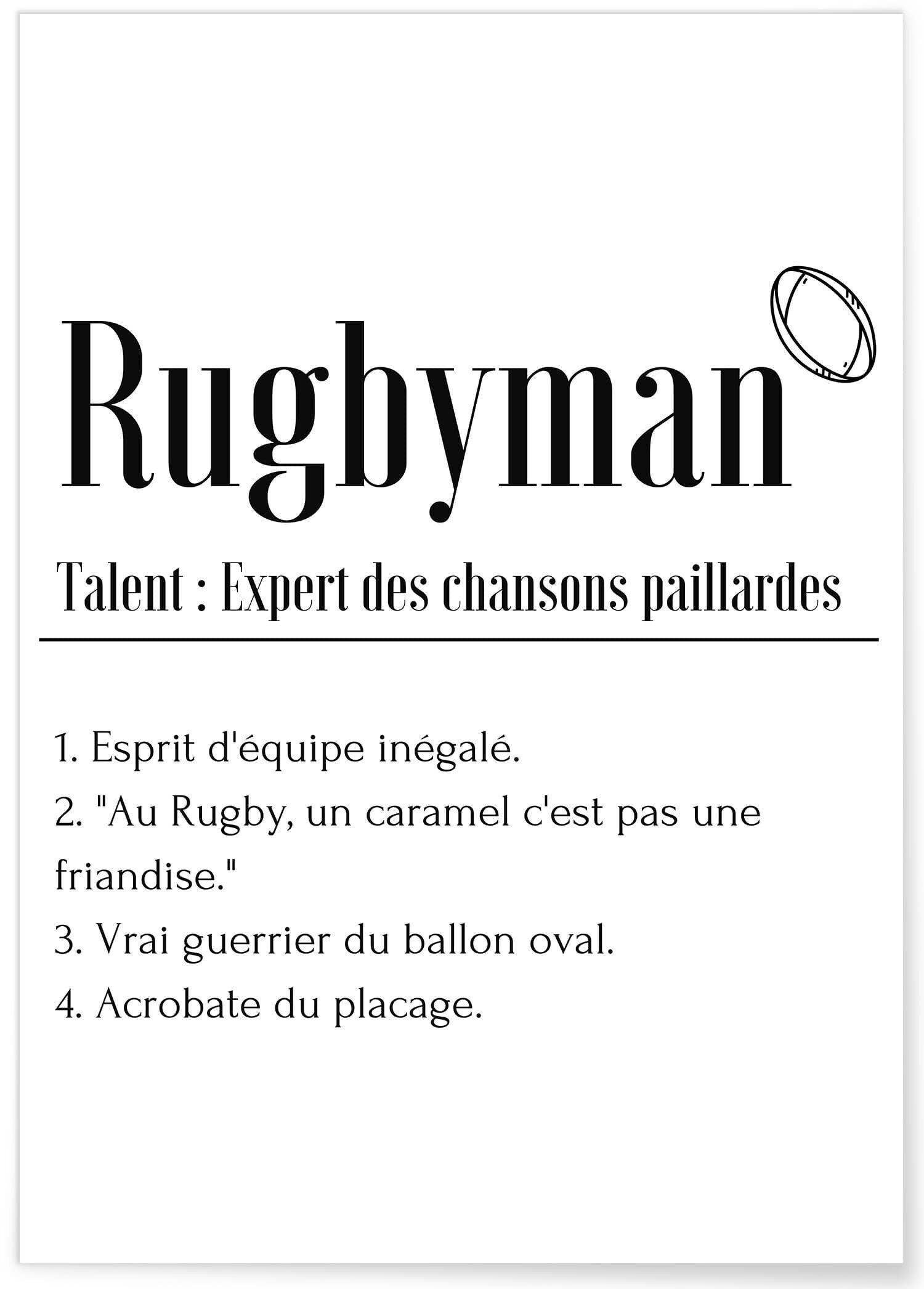 Cartel Definición Rugbyman