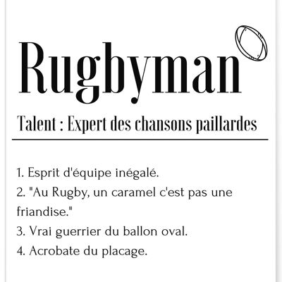 Affiche Définition Rugbyman