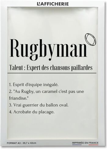 Affiche Définition Rugbyman 2