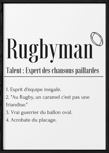 Affiche Définition Rugbyman 3
