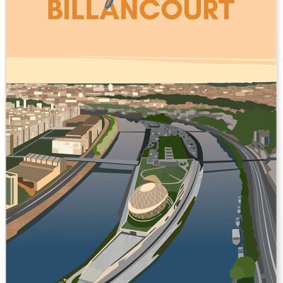 Cartel de la ciudad de Boulogne-Billancourt