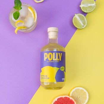 POLLY Agrumes Apéritif, apéritif limoncello sans alcool au goût de prune yuzu, bouteille 500ml 2