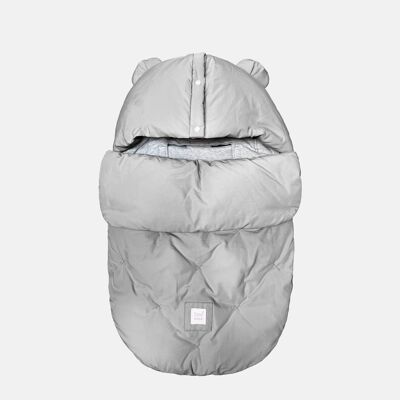 7AM BébéPOD Airy Lightweight Footmuff for Walking: Breathable Cotton, Convertible into a Blanket, Perfect for Moderate Temperatures - Pearl Gray