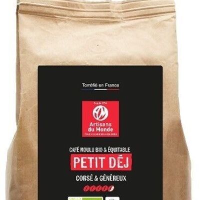 Café P'tit Déj. (Ouganda des hauts volcans 100% robusta fin) moulu, 500g