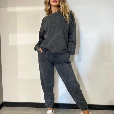 Calligraphed Sweatshirt and ANTHRACITE Jogging Set - CARY