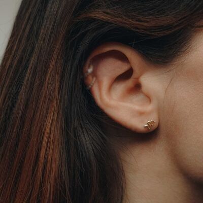 14k Solid Gold Snake Piercing Earring