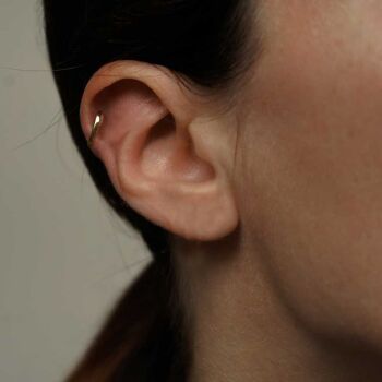 Boucle Oreille Piercing Corne Or Massif 14 Carats 1