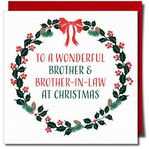 To a Wonderful Brother and Brother-in-law at Christmas. Lgbtq+ Xmas Card.