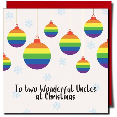 To Two Wonderful Uncles at Christmas. Gay Xmas Card.