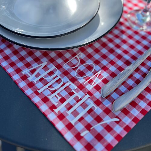 Set de table, "Bistrot, bon appétit" rouge