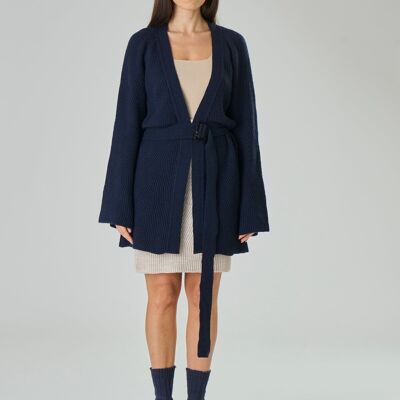 Loose cardigan in merino wool blend - Silvia