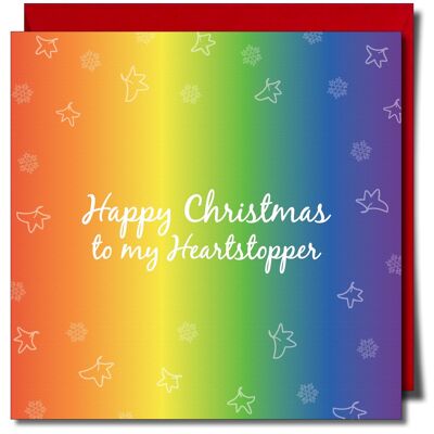 Buon Natale al mio Heartstopper. Biglietto di Natale LGBTQ+.