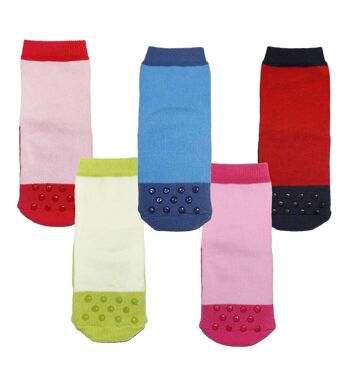 Chaussettes demi-éponge antidérapantes pour enfants >>Little Wonders Medium Blue<< Chaussettes pour enfants de haute qualité en coton avec revêtement antidérapant 2