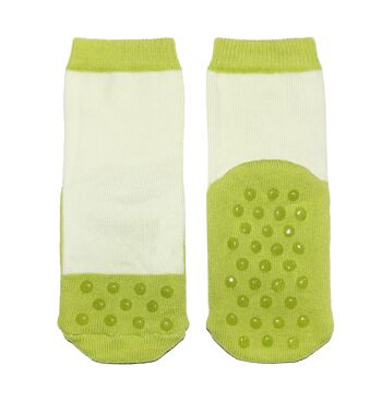Chaussettes demi-éponge antidérapantes pour enfants >>Little Wonders Green<< Chaussettes pour enfants de haute qualité en coton avec revêtement antidérapant 1
