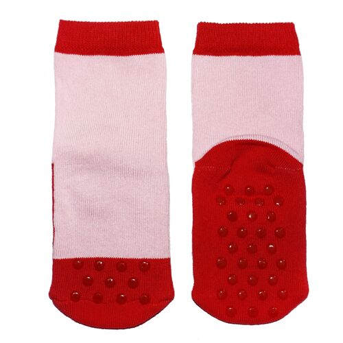 Non-slip half-terry Socks for Children >>Little Wonders Red<< High quality children's socks made of cotton with non-slip coating