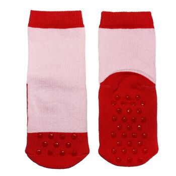 Chaussettes demi-éponge antidérapantes pour enfants >>Petites Merveilles Rouge<< Chaussettes pour enfants de haute qualité en coton avec revêtement antidérapant 1