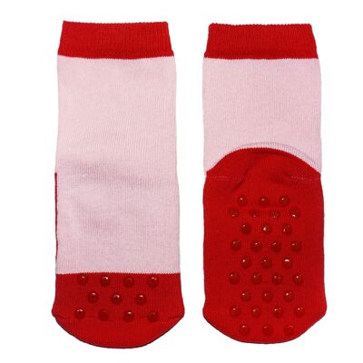 Calzini antiscivolo in mezza spugna per bambini >>Little Wonders Rosso<< Calzini per bambini di alta qualità in cotone con rivestimento antiscivolo