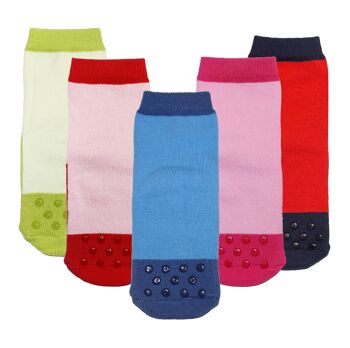 Chaussettes demi-éponge antidérapantes pour enfants >>Petites Merveilles Rouge<< Chaussettes pour enfants de haute qualité en coton avec revêtement antidérapant 3