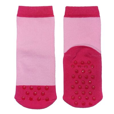 Calcetines antideslizantes de media rizo para Niños >>Little Wonders Rosa<< Calcetines infantiles de alta calidad fabricados en algodón con revestimiento antideslizante