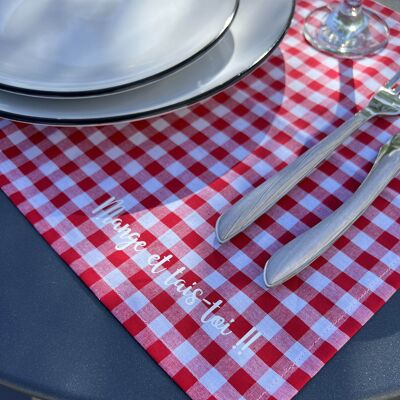 Placemat, "Bistrot, eat and shut up" red