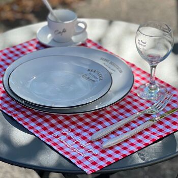 Set de table, "Bistrot, on ne parle pas la bouche pleine" rouge 2