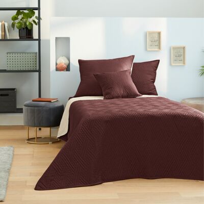Boutis bed cover 4P "Metro stitching" Choco/Natural