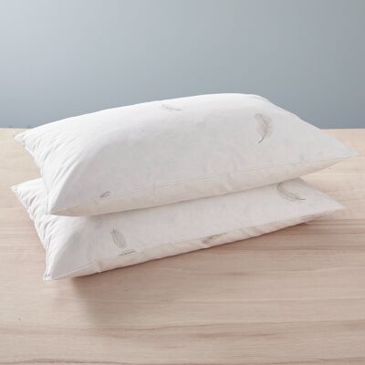 Set of 2 pillows Natural Range "Prestige" real feathers soft comfort