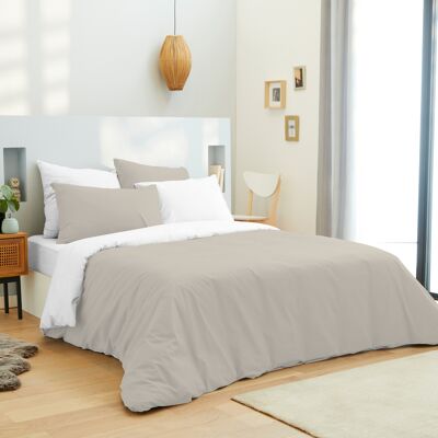 Complete pack 6 pieces duvet cover 240 x 220 cm - Fitted sheet 140 x 190 cm - Two-tone
