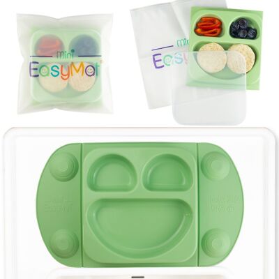 EasyMat Mini Portable Suction Plate with Lid and Carry Case (Sage)
