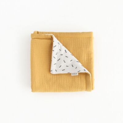 Raw Mustard Quilted Baby Blanket