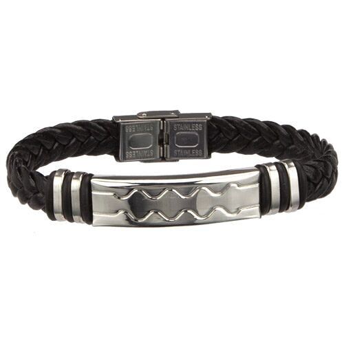 Armband Kunstleder mit Edelstahl 2